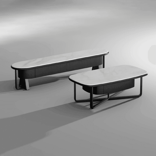 Megafurniture | Zage Coffee Table with Marble Tech Top (130cm) | Coffee Table