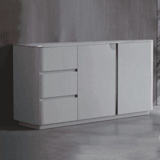 Megafurniture | Zanoelle Gloss Grey Buffet Hutch | Sideboard