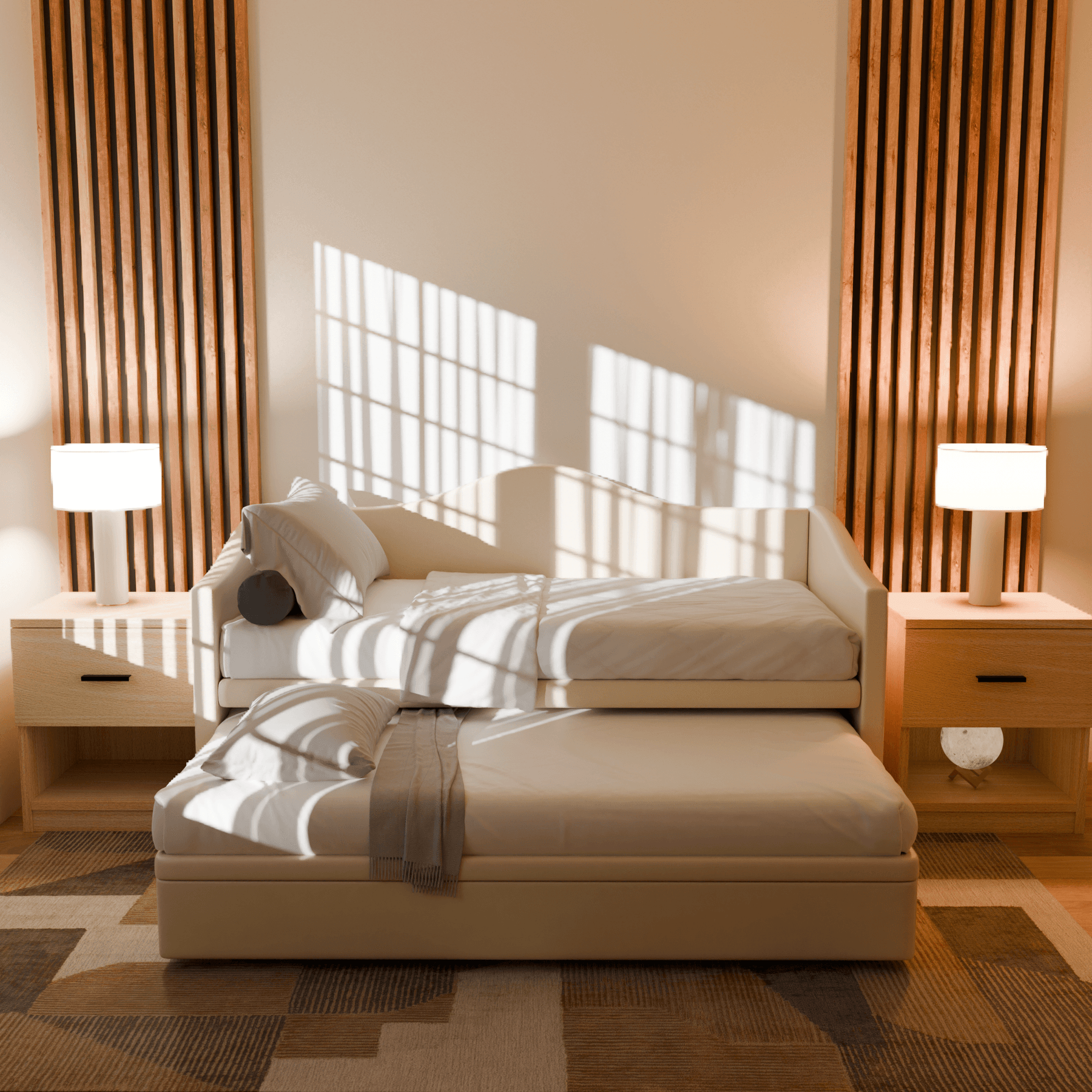 Megafurniture | Zaxe Faux Leather Pull Out Bed with Storage | Pull Out Bed