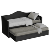 Megafurniture | Zaxe Faux Leather Pull Out Bed with Storage | Pull Out Bed