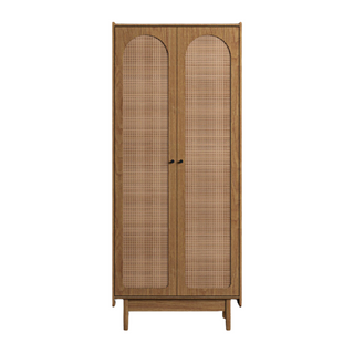 Megafurniture | Zoya 2 Door Rattan Wardrobe (82cm) | Open Door Wardrobe