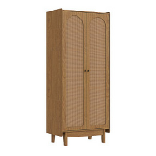 Megafurniture | Zoya 2 Door Rattan Wardrobe (82cm) | Open Door Wardrobe
