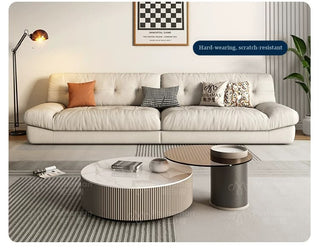 Soft grey cat-scratch cloud sofa in a living room