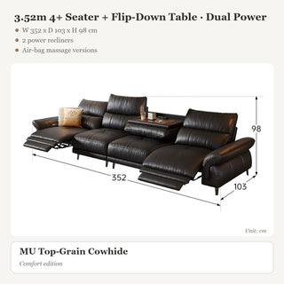 3.52m 4+ Seater + Flip-Down Table · Dual Power