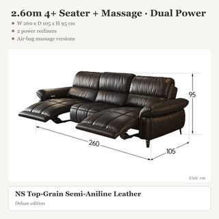 2.60m 4+ Seater + Massage · Dual Power