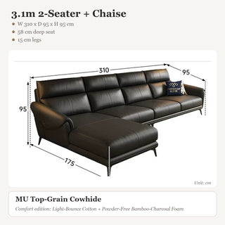 3.1m 2-Seater + Chaise