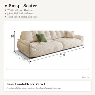 2.8m 4+ Seater · Karu Lamb-Fleece Velvet