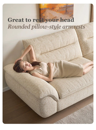 Rounded pillow-style armrests