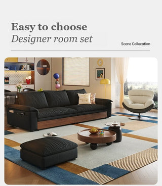 Sofa with footstool