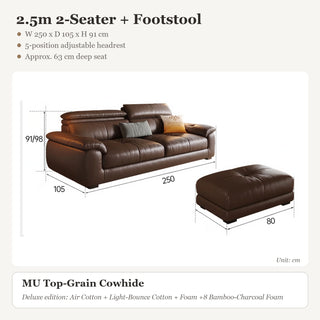 2.5m 2-Seater + Footstool