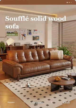 Soufflé solid wood sofa