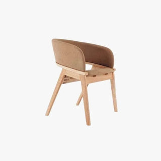 Adalius Wooden Dining Chair with Light Brown Fabric Singapore
