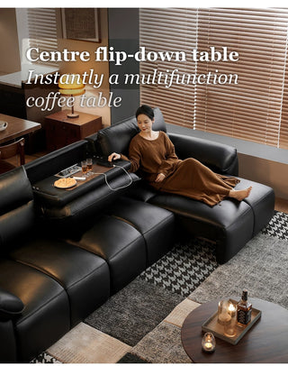 Centre flip-down table