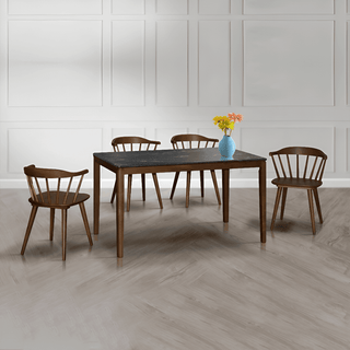 Alafia II Wooden Dining Set with HPL Moulded Set Top (1+4) Singapore