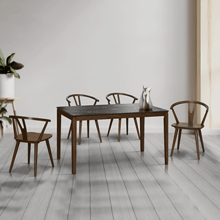 Alafia Wooden Dining Set with HPL Moulded Set Top (1+4) Singapore