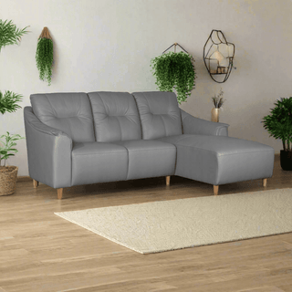 Alayna L-Shaped Genuine Leather Sofa Singapore