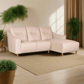 Alayna L-Shaped Genuine Leather Sofa Singapore