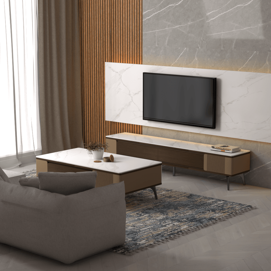 Alistair Glossy Sintered Stone TV Console Singapore