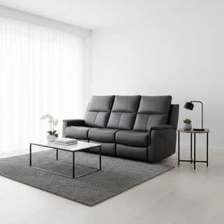 Alula Genuine Leather Manual Recliner Sofa