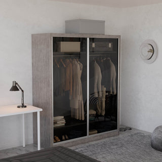 Megafurniture | Amity Modular Wardrobe A04 (Tinted Clear Glass) | Modular Wardrobe