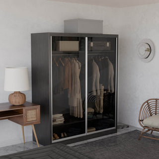 Megafurniture | Amity Modular Wardrobe A04 (Tinted Clear Glass) | Modular Wardrobe