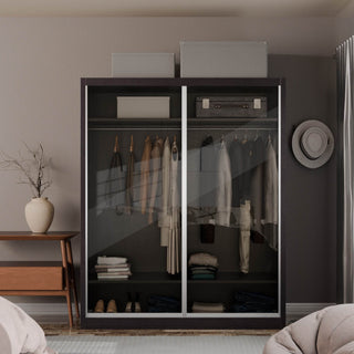 Megafurniture | Amity Modular Wardrobe A04 (Tinted Clear Glass) | Modular Wardrobe