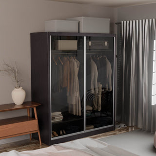 Megafurniture | Amity Modular Wardrobe A04 (Tinted Clear Glass) | Modular Wardrobe