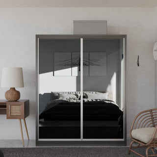 Megafurniture | Amity Modular Wardrobe A06 (Grey Mirror) | Modular Wardrobe