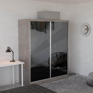 Megafurniture | Amity Modular Wardrobe A06 (Grey Mirror) | Modular Wardrobe