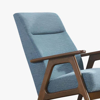 Andreus Blue Fabric Wooden Rocking Chair with Ottoman Singapore