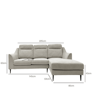 Archie 3 Seater L-Shape Fabric Sofa by Zest Livings Singapore