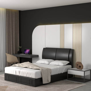 Ardene Black Faux Leather Drawer Bed Frame Singapore