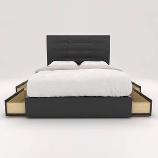 Arlen Faux Leather Drawer Bed Frame Singapore