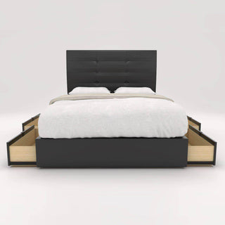 Megafurniture | Arlen Faux Leather Drawer Bed Frame | Drawer Bed