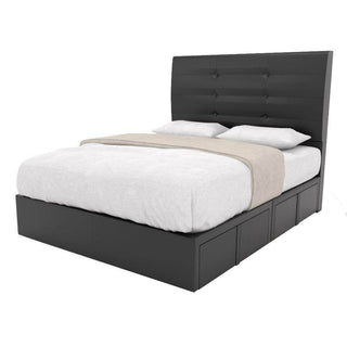 Megafurniture | Arlen Faux Leather Drawer Bed Frame | Drawer Bed