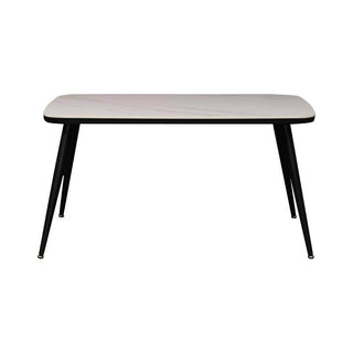 [AS-IS] Anderson Sintered Stone Dining Table (140cm) - Polished White Singapore