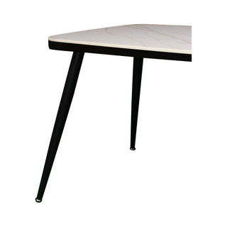 [AS-IS] Anderson Sintered Stone Dining Table (140cm) - Polished White Singapore