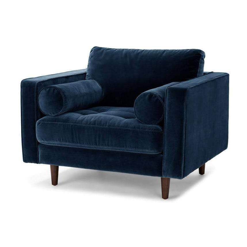 Ashla Blue Velvet Fabric Sofa