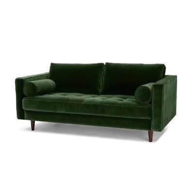 Ashla Green Velvet Fabric Sofa