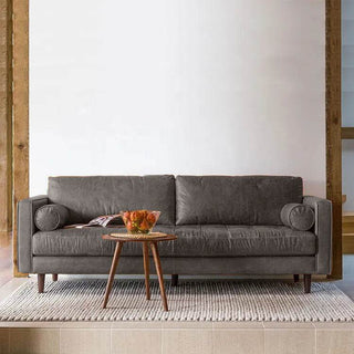 Ashla Grey Faux Leather Sofa (3 Seater) Singapore