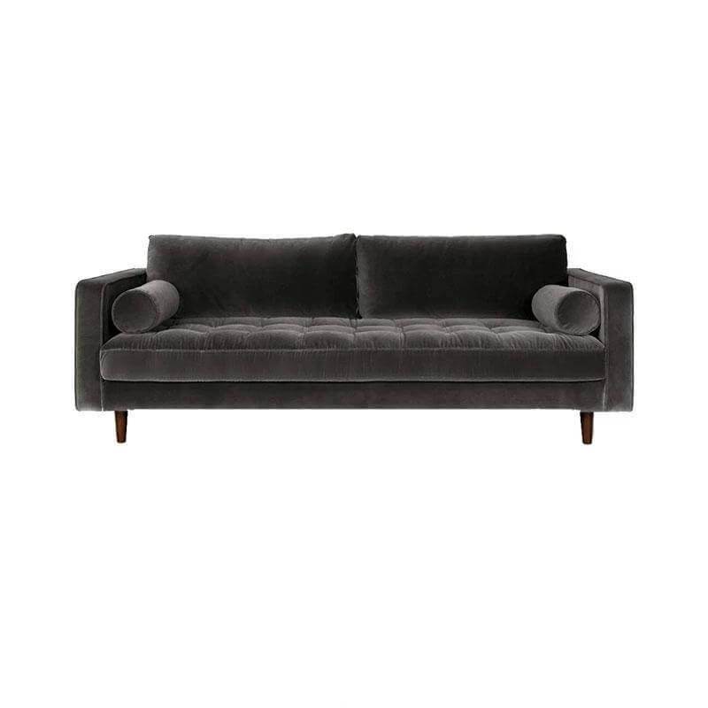 Ashla Grey Velvet Fabric Sofa