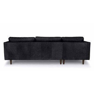 Ashla L-Shape Black Faux Leather Sofa Singapore