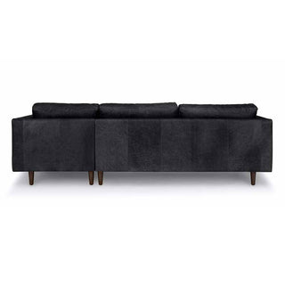 Ashla L-Shape Black Faux Leather Sofa Singapore