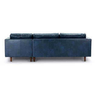 Ashla L-Shape Blue Faux Leather Sofa Singapore