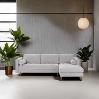 Ashla L-Shape Grey Fabric Sofa Singapore