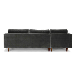 Ashla L-Shape Grey Velvet Fabric Sofa Singapore