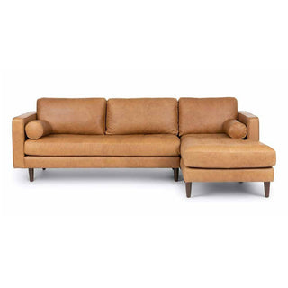 Ashla L-Shape Light Brown Faux Leather Sofa Singapore