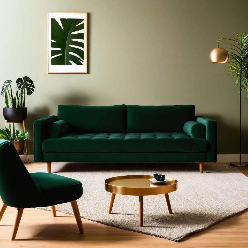 Buy affordable Ashla Green Velvet Fabric Sofa at Megafurniture.sg ...