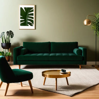 Ashla Green Velvet Fabric Sofa