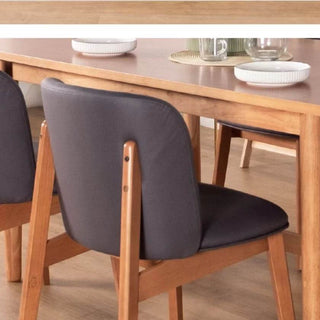 Augustine Navy Leathaire Wooden Dining Chair Singapore